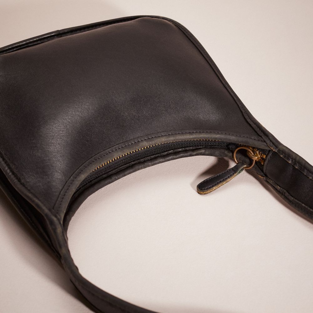 COACH®,Vintage Ergo Mini Zip Bag,Leather,Hobo,Casual,Black,Closer View