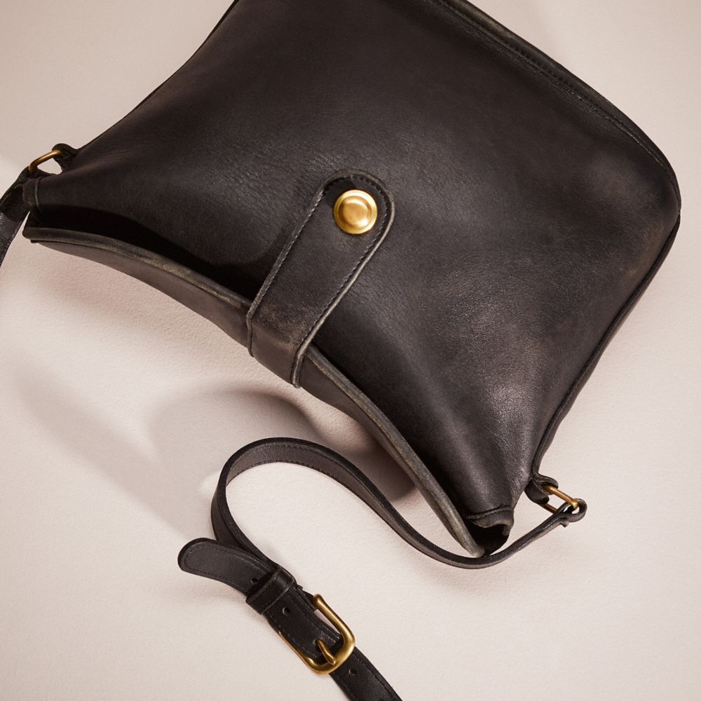 COACH®,Vintage Binocular Bag,Leather,Crossbody,Gold Metal,Casual,Black,Closer View
