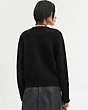 COACH®,POINTELLE HEART CARDIGAN,wool,Black,Scale View