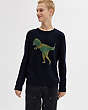 COACH®,REXY CREWNECK SWEATER,Wool/Cashmere,Baron's Gift Picks,Navy,Scale View
