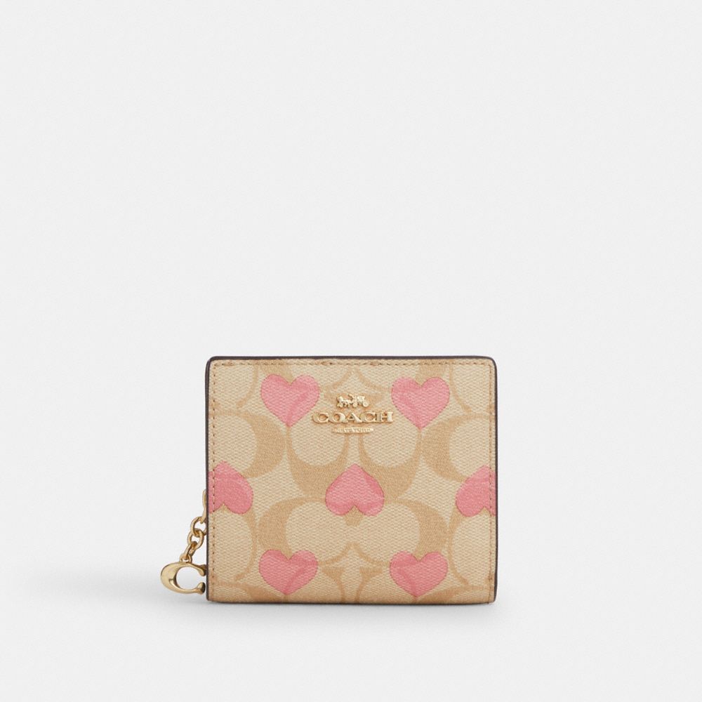 新商品　COACH　折り財布　ジップウォレット　ハートプリント　正規品450円