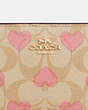 COACH®,SNAP WALLET IN SIGNATURE CANVAS WITH HEART PRINT,Leather,Mini,Gold/Light Khaki Chalk Multi