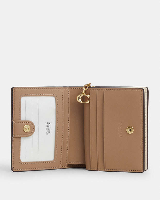 Snap Wallet In Signature Canvas With Heart Print