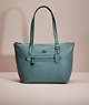 COACH®,RESTORED TAYLOR TOTE,Pebble Leather,Gunmetal/Marine,Front View