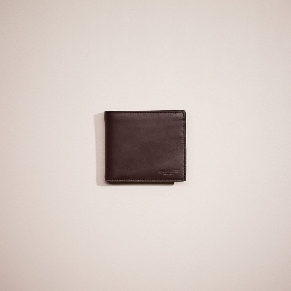 COACH®,RESTORED COIN WALLET,Calf Leather,Father's day,Mahogany Brown,Front View