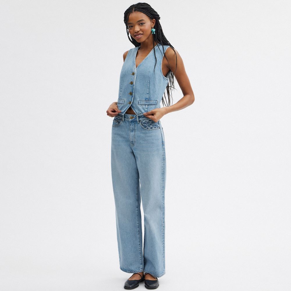 Willow Wide Leg Denim Jeans, Dungarees, Jeans & Leggings