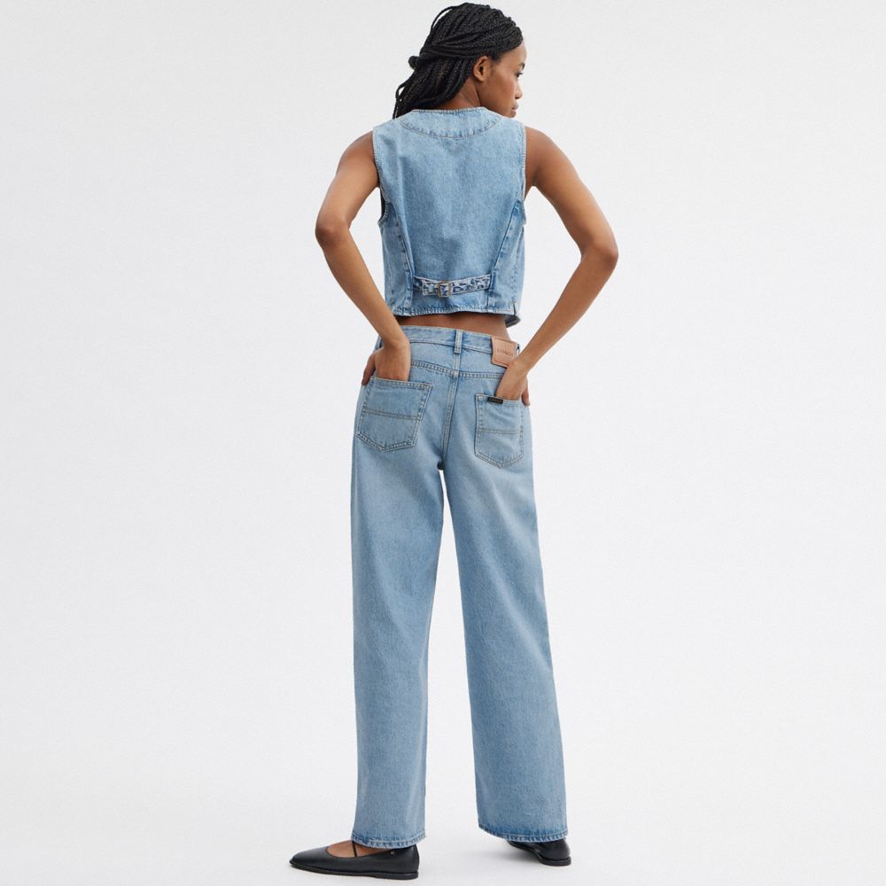 COACH®,LOOSE FIT JEANS,Blue,Scale View