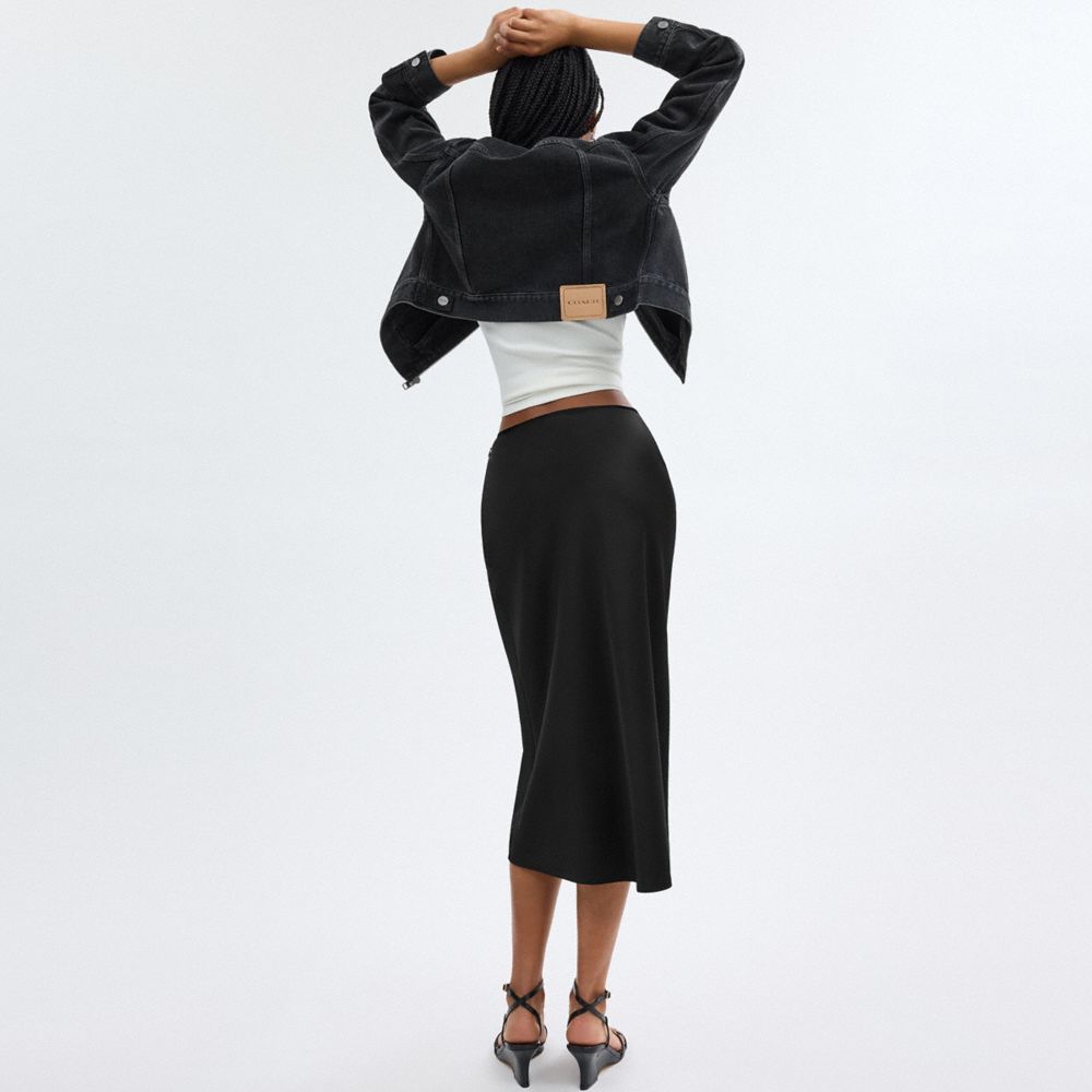 Long Satin Midi Skirt