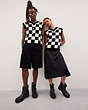 COACH®,Checkerboard Sweater Vest,Checkerboard,Black/Cloud,Scale View