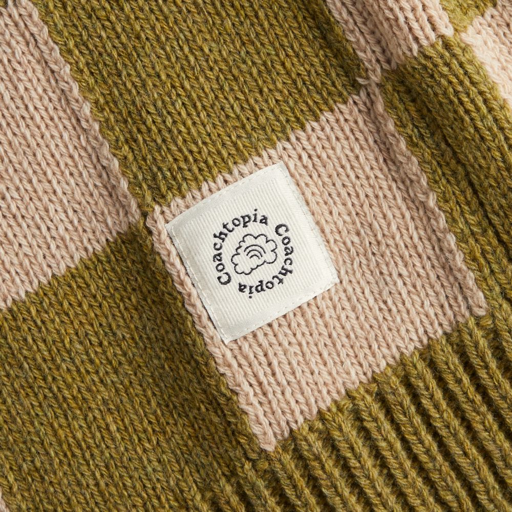 COACH®,Gilet en tricot à damier,Damier,Beige/Vert