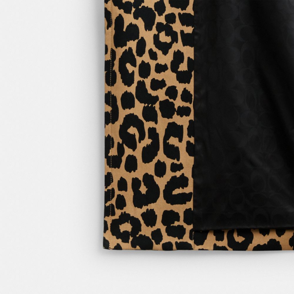 COACH®,LEOPARD OVERSIZED TRENCH COAT,Leopard,Inside View,Top View