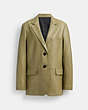 COACH®,LEATHER BLAZER,Leather,Green,Front View