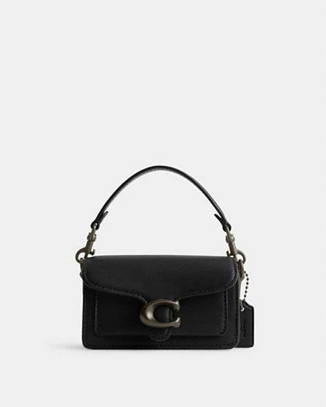 COACH®,TABBY 12,Glovetanned Leather,Matte Black/Black,Front View