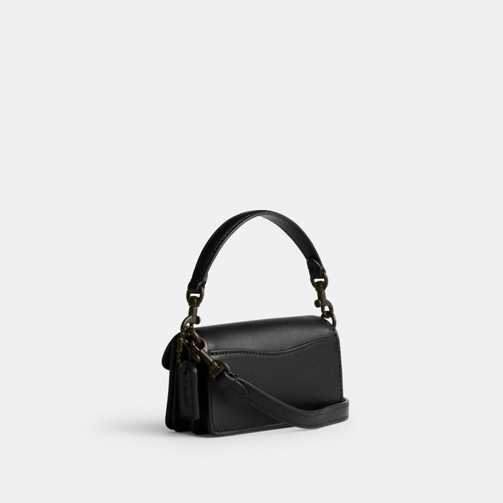 COACH®,TABBY BAG 12,Glovetan Leather,Mini,Matte Black/Black,Angle View