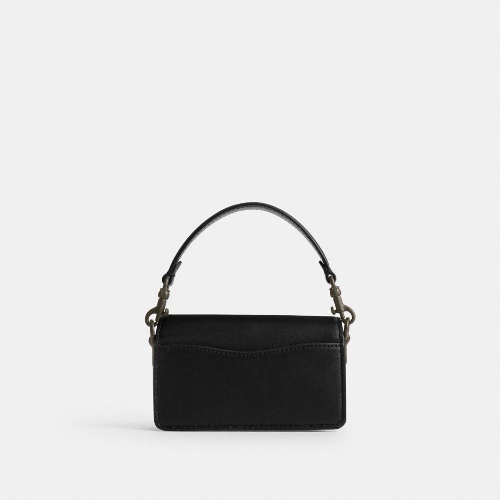 COACH®,TABBY BAG 12,Glovetan Leather,Mini,Matte Black/Black,Back View