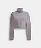 COACH®,SIGNATURE CROPPED TURTLENECK,Wool/Silk,Heather Grey,Front View