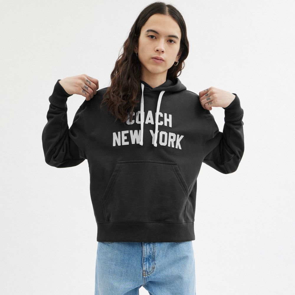 COACH®,HOODIE SWEATSHIRT,cotton,Black,Scale View