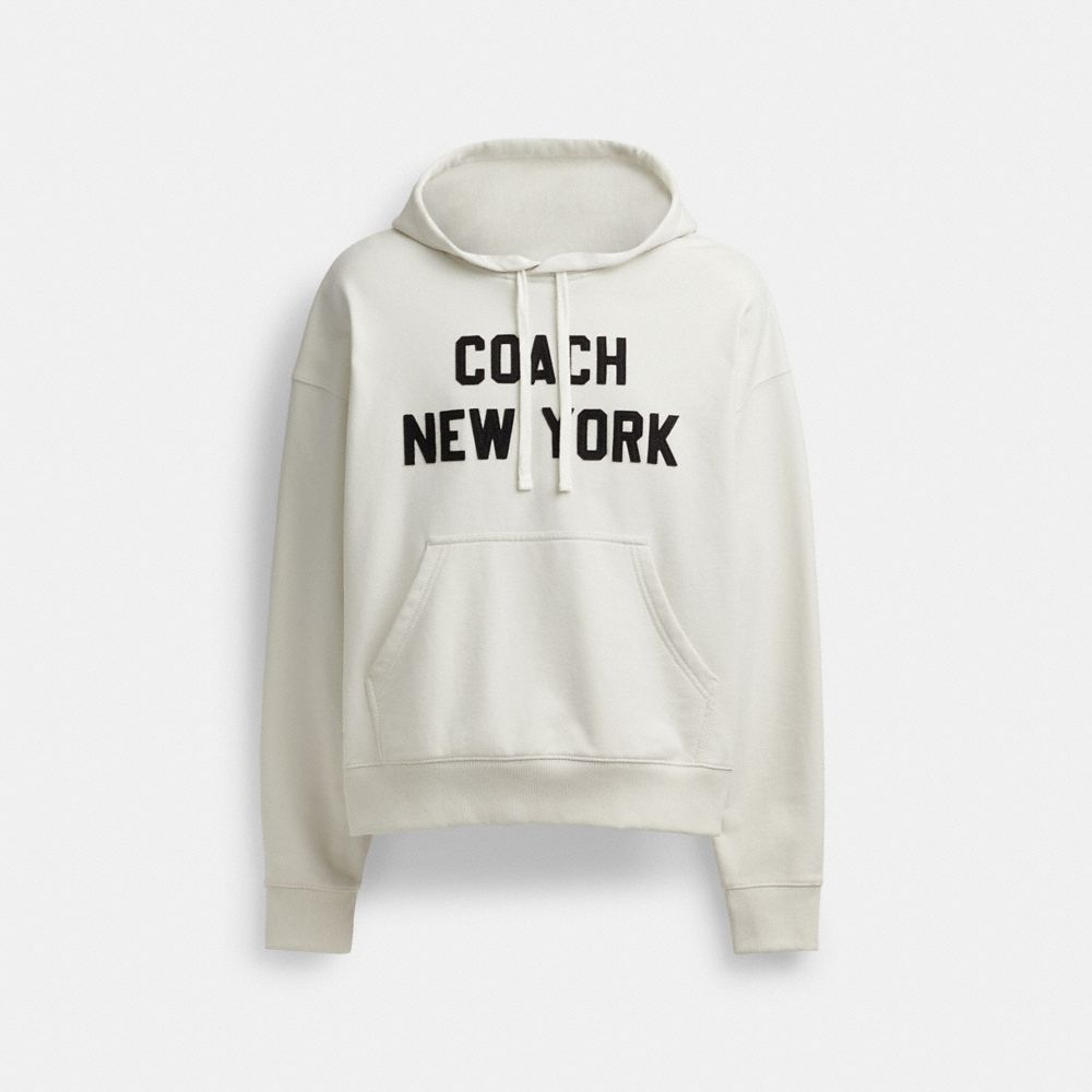 COACH®,SWEAT À CAPUCHE,Coton,Crème,Front View