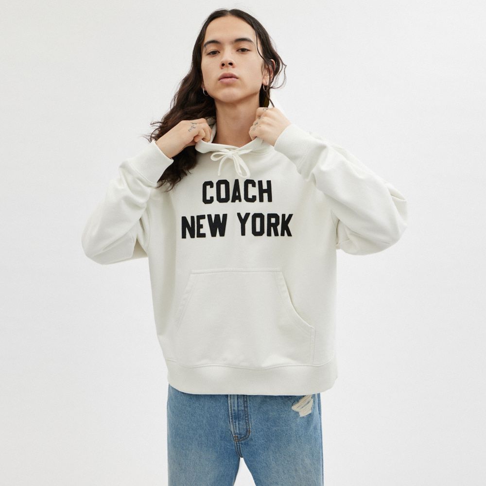 COACH®,SWEAT À CAPUCHE,Coton,Crème,Scale View