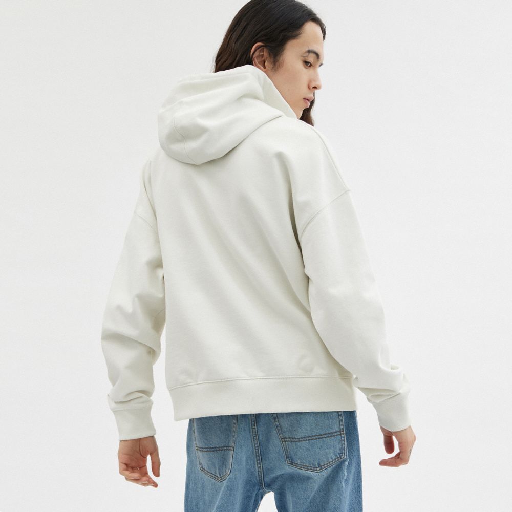 COACH®,HOODIE SWEATSHIRT,cotton,Cream,Scale View