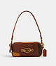 COACH®,AVERY SHOULDER BAG IN PATCHWORK,Glovetanned Leather,Mini,Brass/Multi,Front View