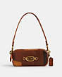 COACH®,AVERY SHOULDER BAG IN PATCHWORK,Glovetanned Leather,Mini,Brass/Multi,Front View