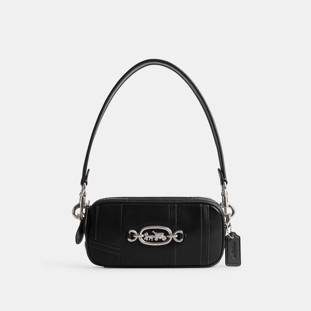 Silver Black Avery Shoulder Bag In Patchwork