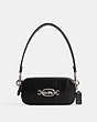 COACH®,AVERY SHOULDER BAG IN PATCHWORK,Glovetanned Leather,Mini,Silver/Black,Front View