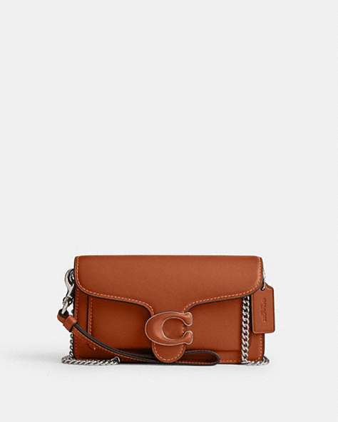 COACH®,TABBY CROSSBODY WRISTLET,Glovetanned Leather,Silver/Burnished Amber,Front View