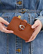 COACH®,TABBY MEDIUM WALLET,Glovetanned Leather,Silver/Burnished Amber,Detail View
