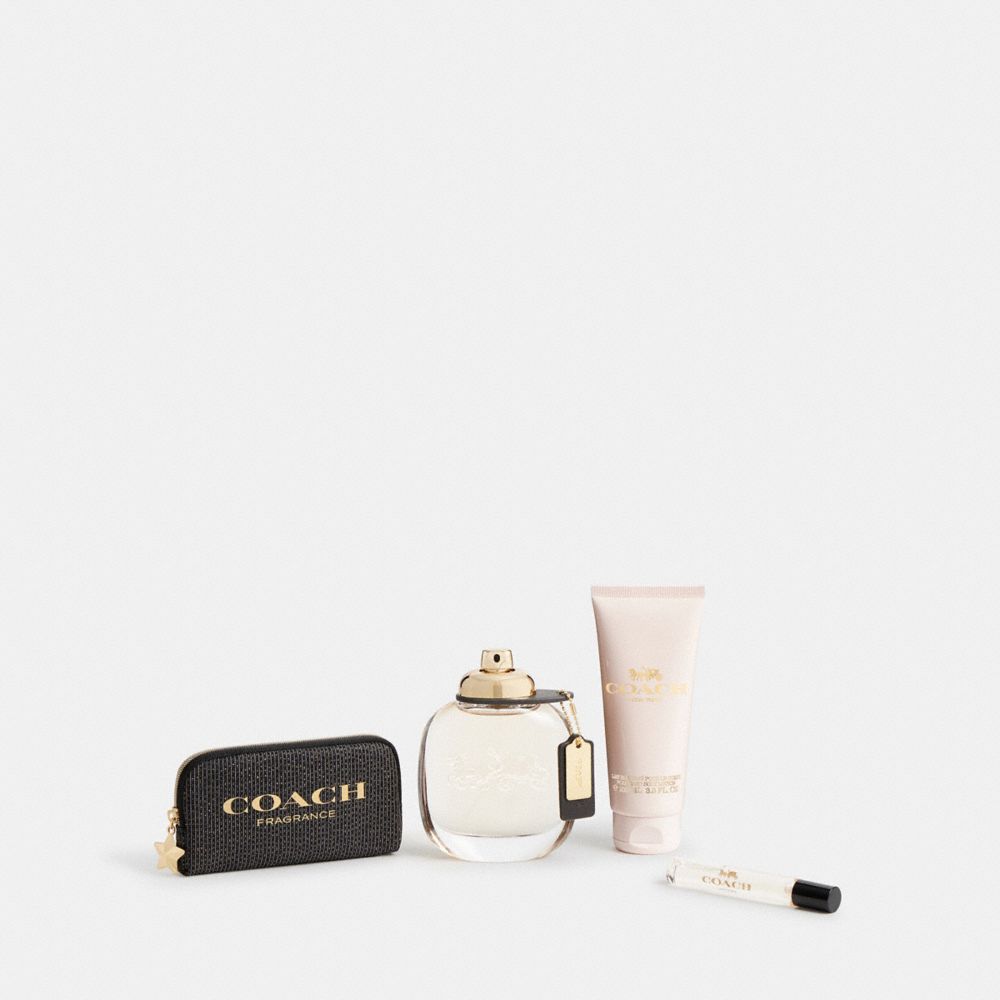 COACH®,Coach Eau De Parfum 4 Piece Gift Set,Moisturizer,Perfume,Set,Travel Size,,Front View