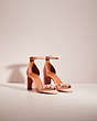 COACH®,RESTORED HEEL SANDAL WITH COACH LINK,Suede,Peony,Angle View