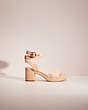 COACH®,RESTORED SERENA SANDAL,Suede,Beechwood,Front View