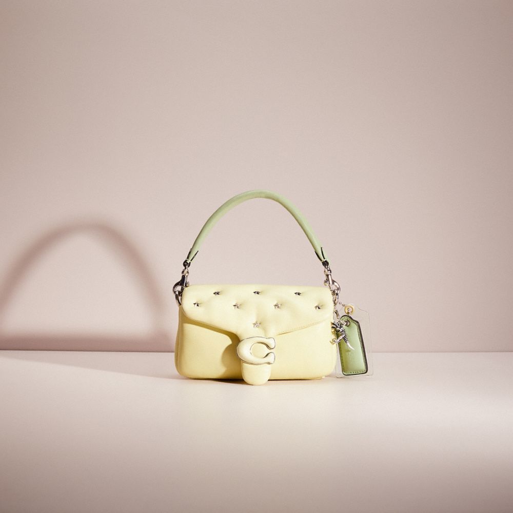 COACH®,UPCRAFTED PILLOW TABBY SHOULDER BAG 18,Nappa leather,Mini,Pale Lime/Light Antique Nickel,Front View