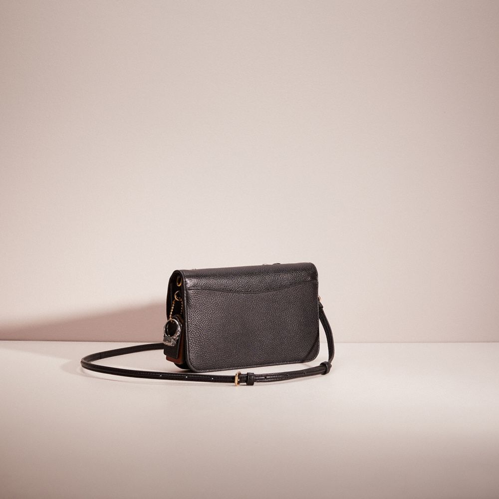 COACH®,Upcrafted Hayden Crossbody,Leather,Wristlet,3D Embellishment,Metal,Logo,Casual,Black,Angle View