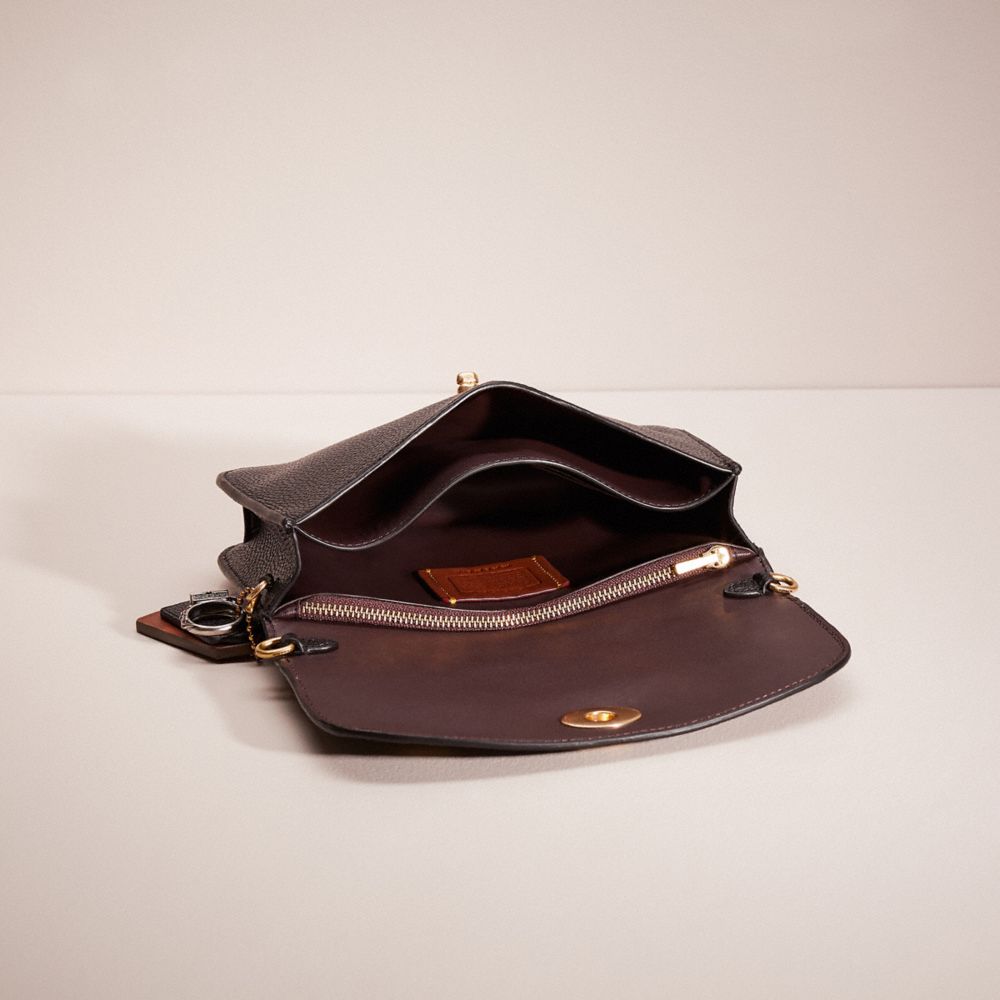 COACH®,Upcrafted Hayden Crossbody,Leather,Wristlet,3D Embellishment,Metal,Logo,Casual,Black,Inside View,Top View