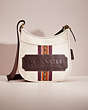 COACH®,UPCRAFTED EMERY CROSSBODY WITH VARSITY STRIPE,Pebble Leather,Brass/Chalk Multi,Front View