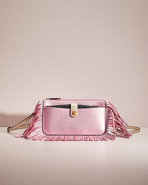 COACH®,UPCRAFTED NOA POP-UP MESSENGER IN COLORBLOCK,Polished Pebble Leather,Brass/Metallic Pink Multi,Front View