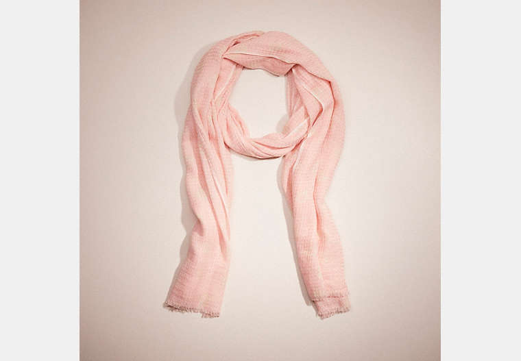 COACH®,RESTORED GRAPHIC DITSY PRINT WAFFLE OBLONG SCARF,Garden Party,Pink/White,Front View