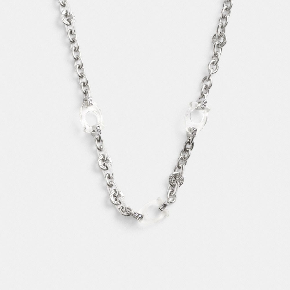 Pewter COACH Necklace - Pewter Pendants on Stainless Steel C