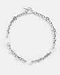 COACH®,SIGNATURE LUCITE LINK NECKLACE,Silver,Inside View,Top View