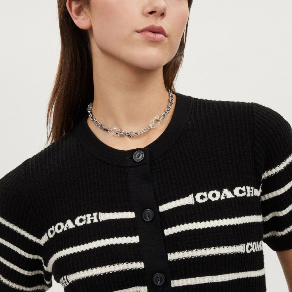 COACH®,シグネチャー ルーサイト リンク ネックレス,ネックレス,ｼﾙﾊﾞｰ