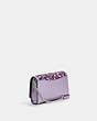COACH®,FLAP CLUTCH CROSSBODY,Leather,Mini,Silver/Lilac,Angle View