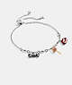 COACH®,MINI CANDY SLIDER BRACELET,Plated Brass,Silver/Multi,Front View