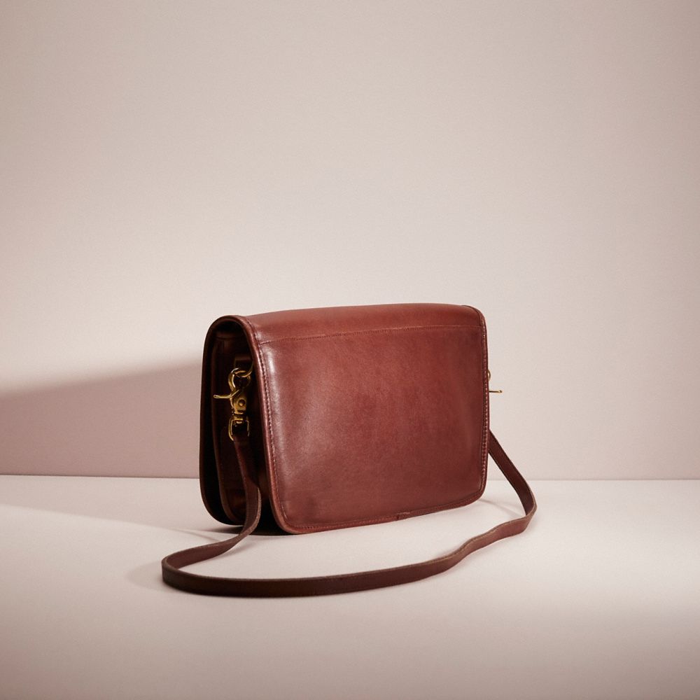 COACH®,Vintage Convertible Clutch,Leather,Crossbody,Casual,Brown,Angle View