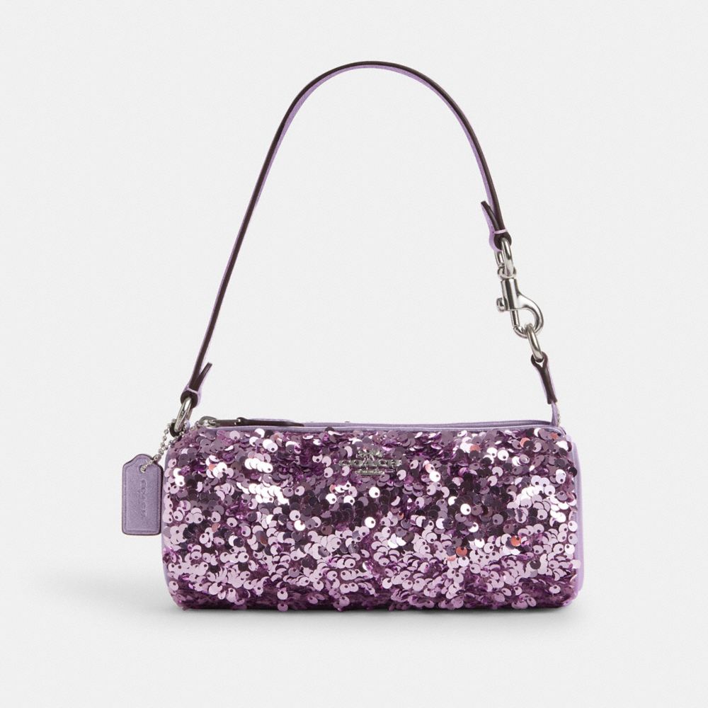 COACH®,NOLITA BARREL BAG,Silver/Lilac,Front View