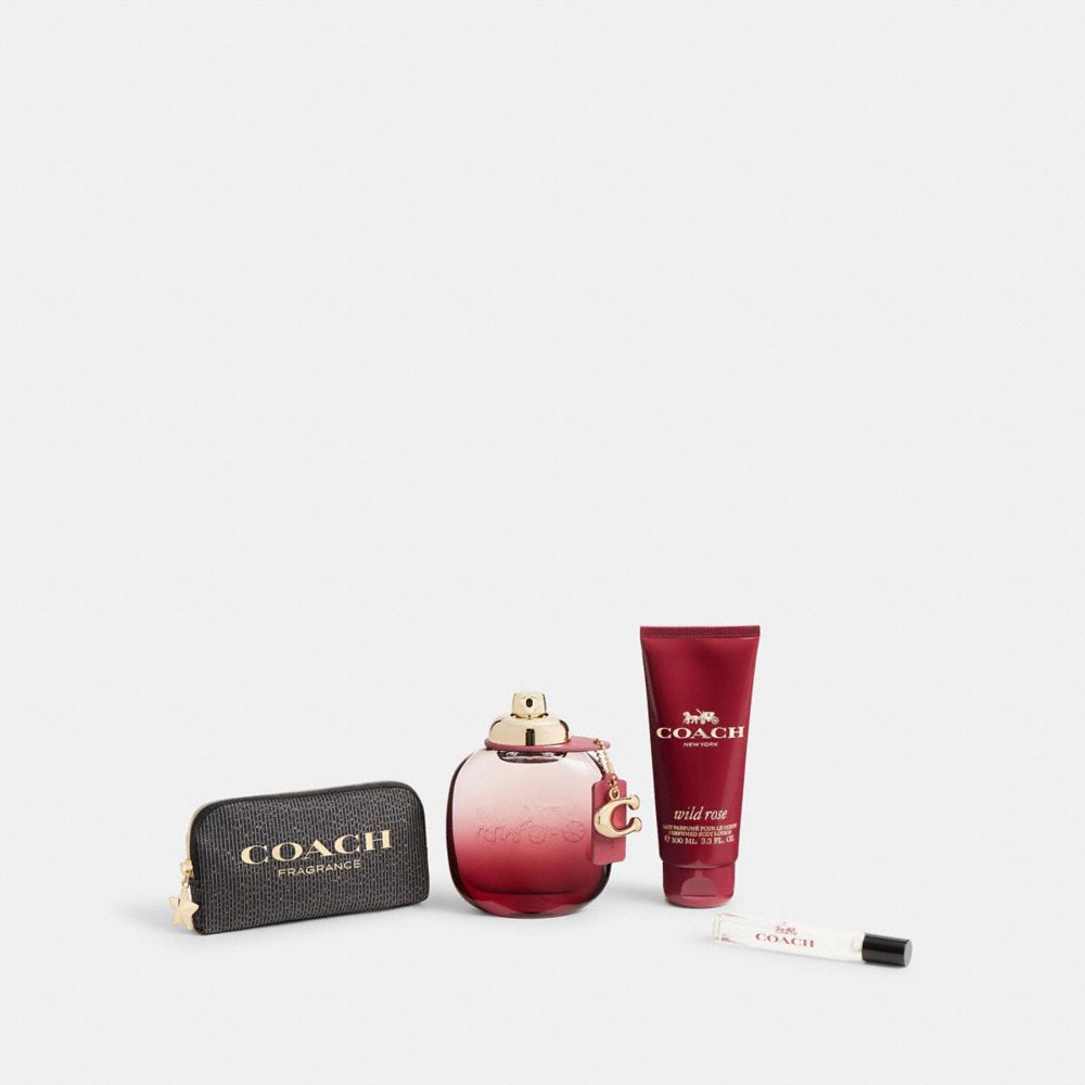 COACH®,Wild Rose Eau De Parfum 4 Piece Gift Set,Perfume,Moisturizer,Travel Size,Set,Special Event,,Front View