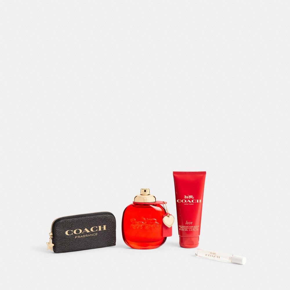 COACH®,Love Eau De Parfum 4 Piece Gift Set,Moisturizer,Perfume,Set,Travel Size,,Front View