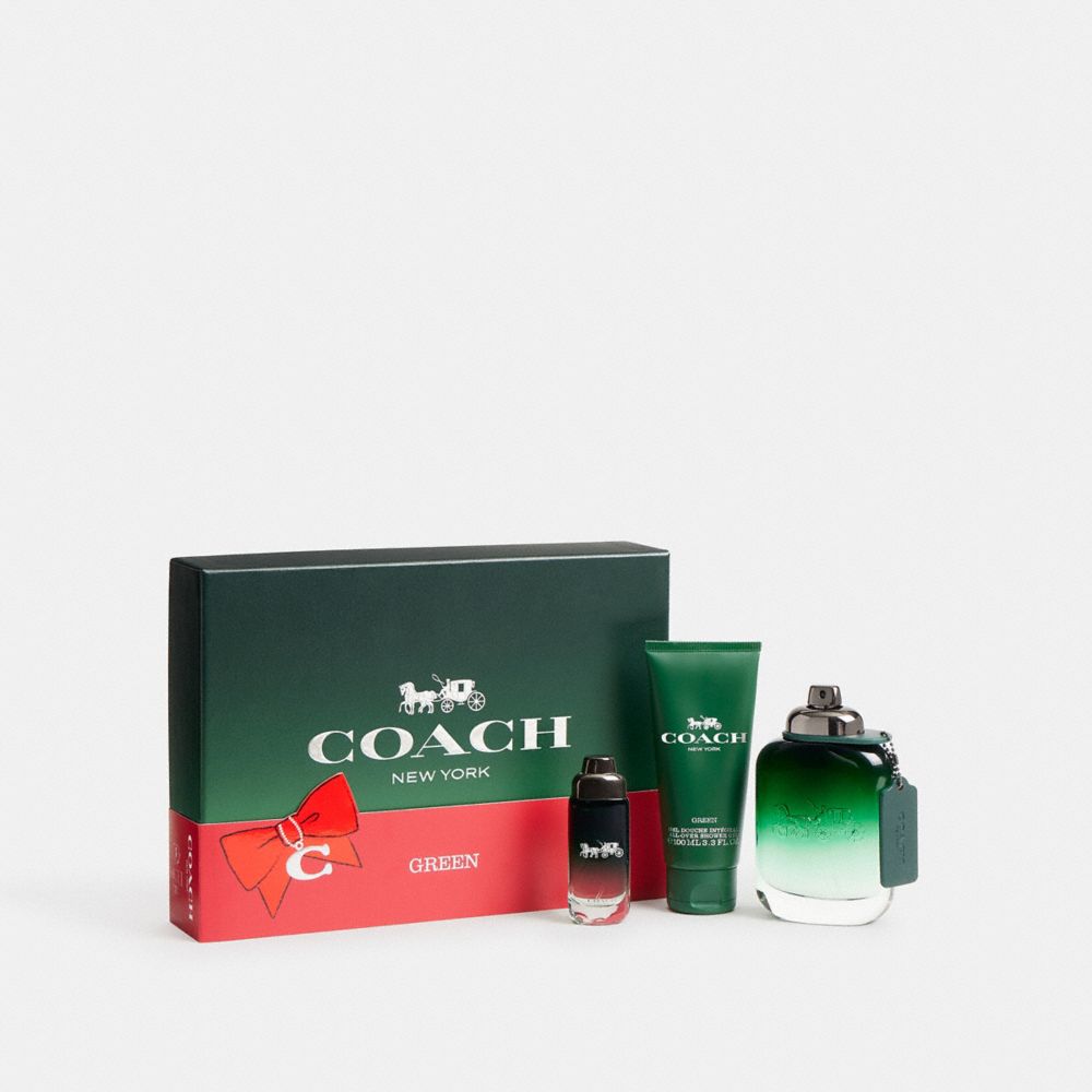 COACH®,Coach Green Eau De Toilette 3 Piece Gift Set,Perfume,Cleanser,Set,Gift Included,Travel Size,Casual,Special Event,,Front View