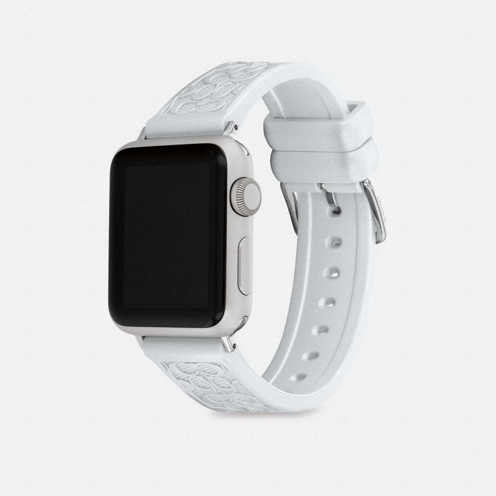 COACH®,APPLE WATCH® STRAP, 38MM, 40MM AND 41MM,Pearlized White,Angle View